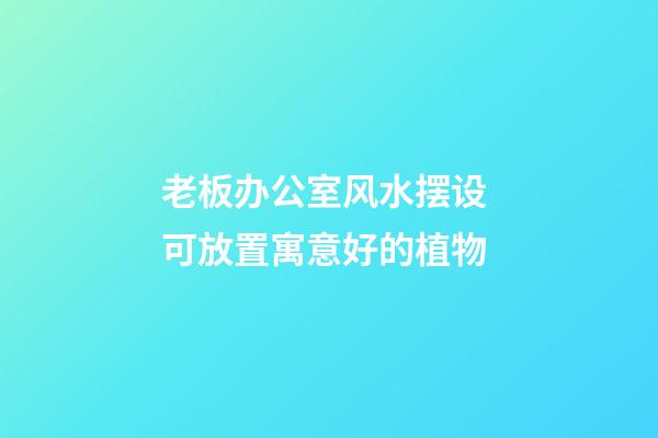 老板办公室风水摆设 可放置寓意好的植物